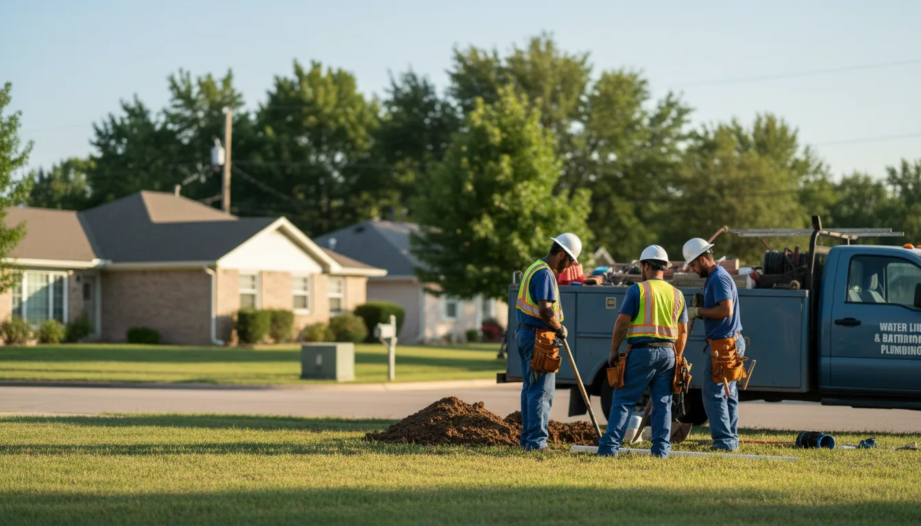 Residential water line and bathroom plumbing service in Isle Saint George, OH